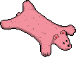 Soft Coral Faux-Fur Bear Rug