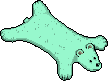 Mint Cream Faux-Fur Bear Rug