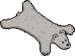 Silver Gray Faux-Fur Bear Rug